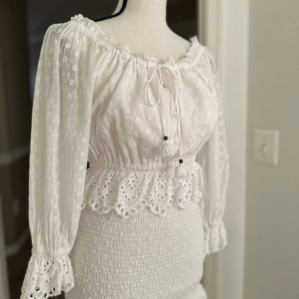 🌸 SPELL 🌸 Daisy Chain Ruched Mini Dress - Picture 2 of 11